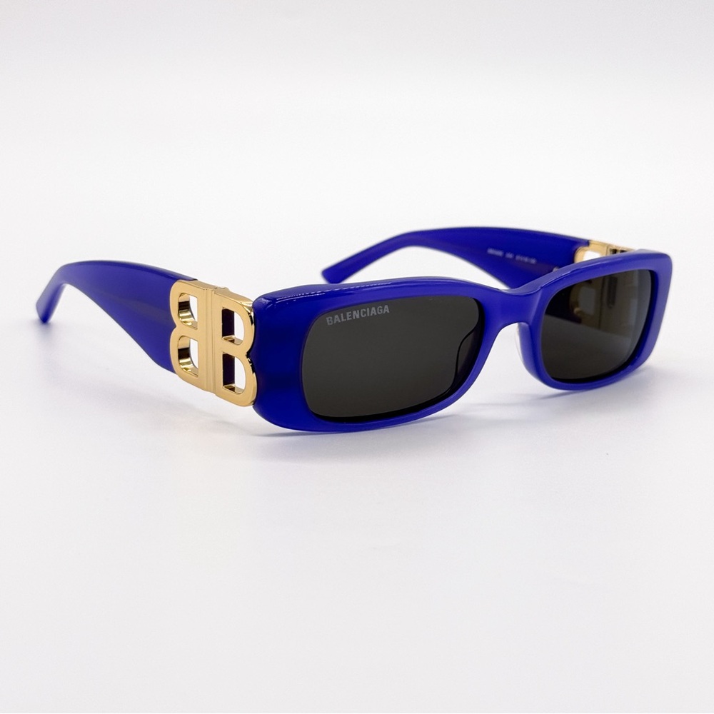 NEW BALENCIAGA BB0096S 004 SQUARE VIOLET GREY UNISEX SUNGLASSES BALENCIAGA